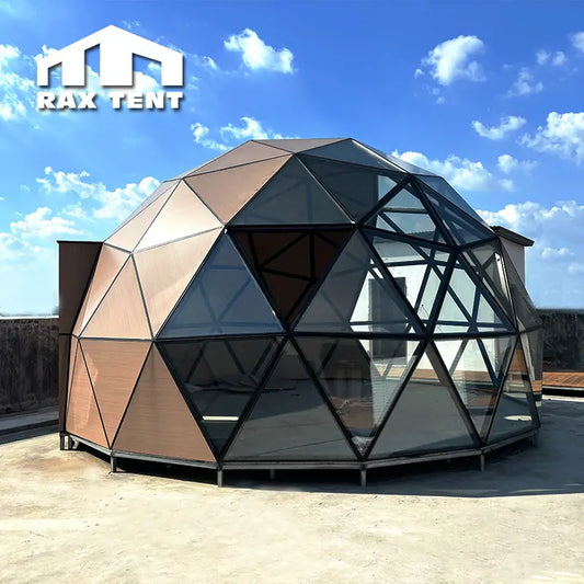 RAXTENT 6M Insulated Wooden Glass Dome for Glamping Hotel Room