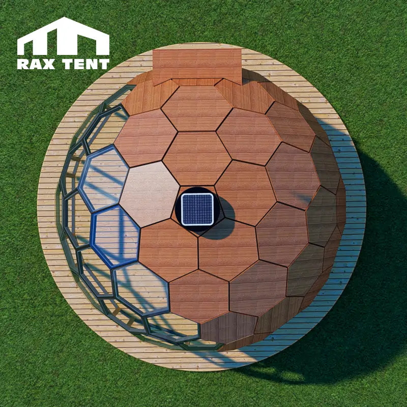 wooden honeycomb glass dome