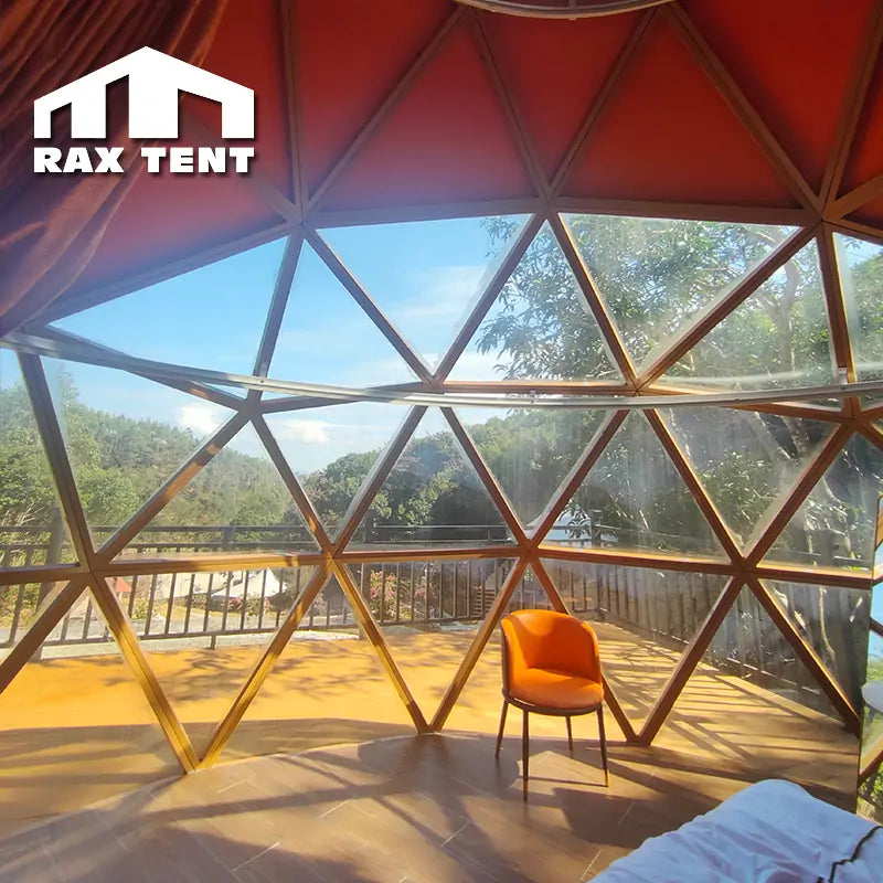 glass zome with flooring system
