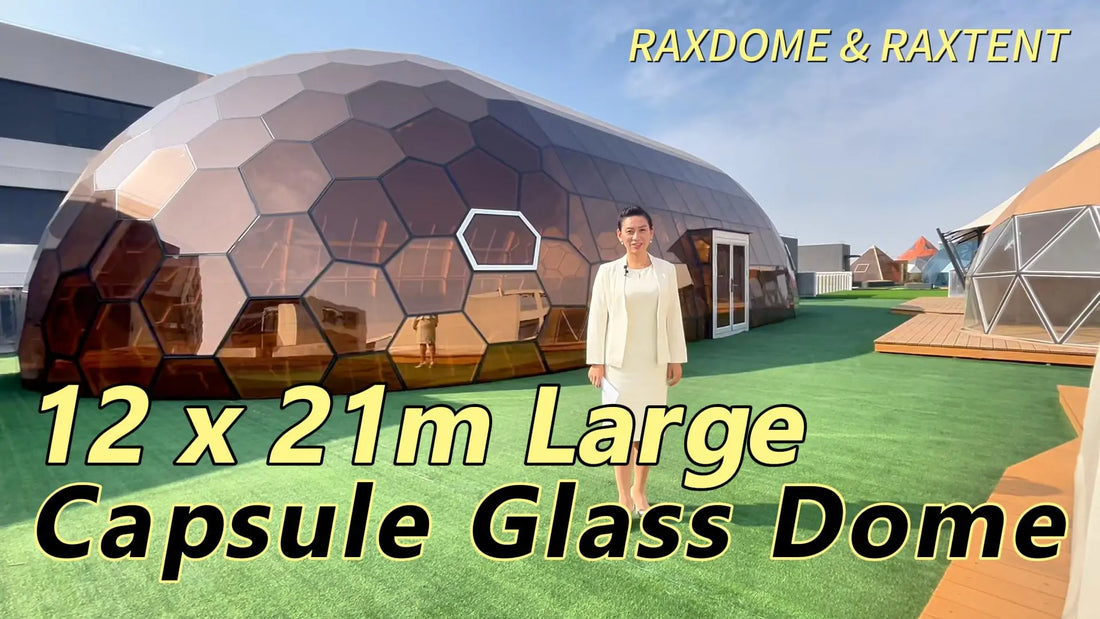 RAXDOME Super Big 12×21m Honeycomb Capsule Glass Dome House