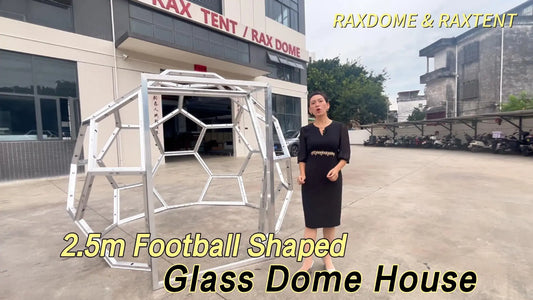 RAXDOME 2.5M Football Shape Glass Dome House for