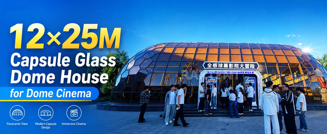 12×25M Oval Glass Dome for cinema