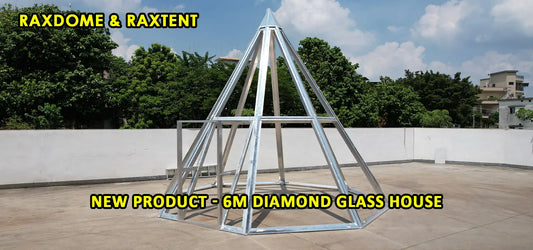 6m diamond glass house in raxdome factory