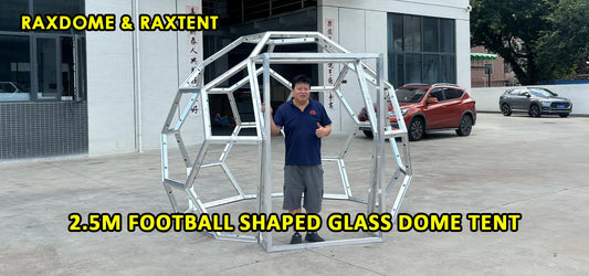 2.5m honeycomb small glass dome in RAXDOME factory