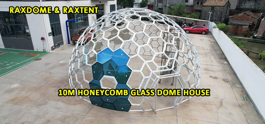 10m honeycomb glass dome tent in the factory