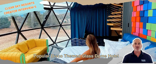 disco themed glamping glass dome hotel