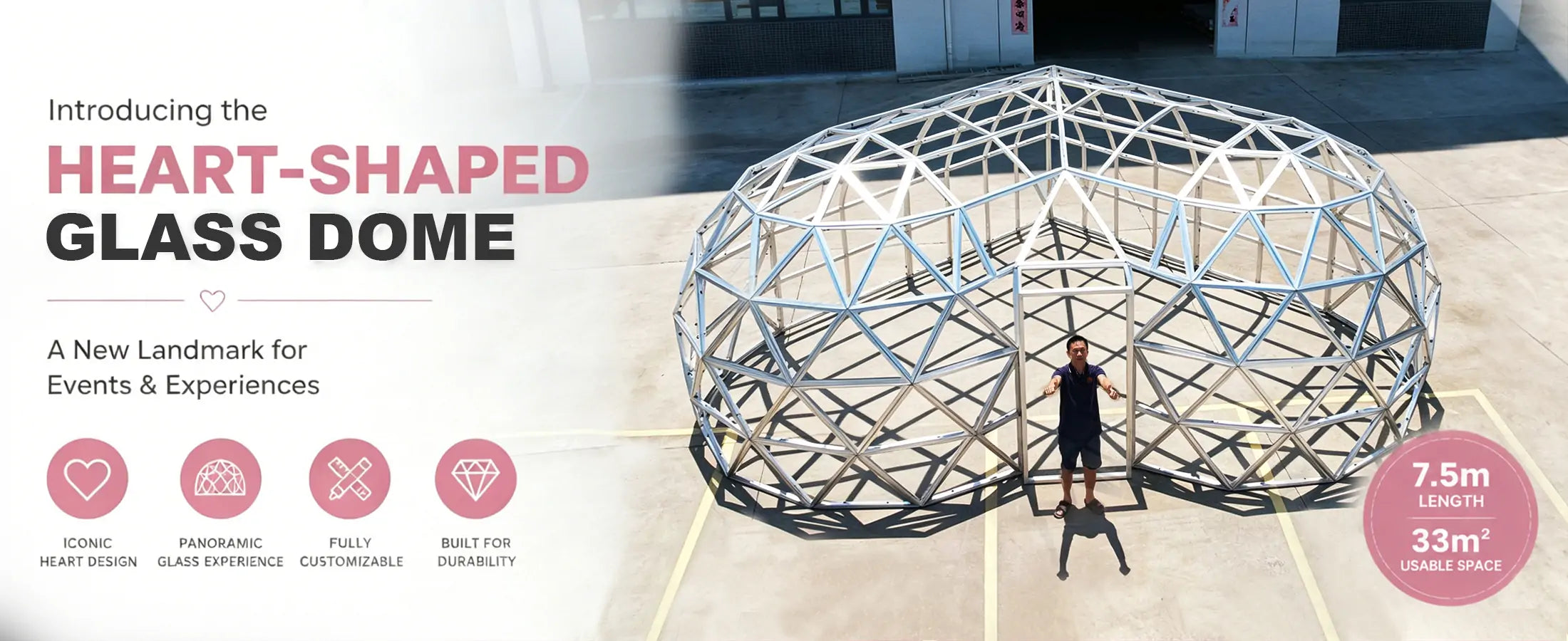 heart shape glass dome house