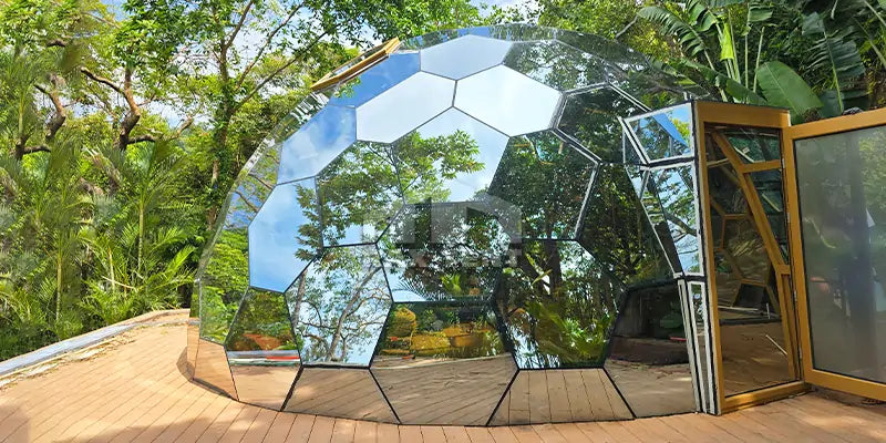 8m glamping honeycomb glass dome