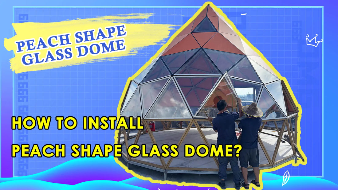 glass zome tent installation