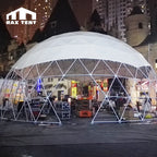 20M Geodesic Dome Tent for Events and Conference with 1/3 Transparent and 2/3 White PVC Fabric