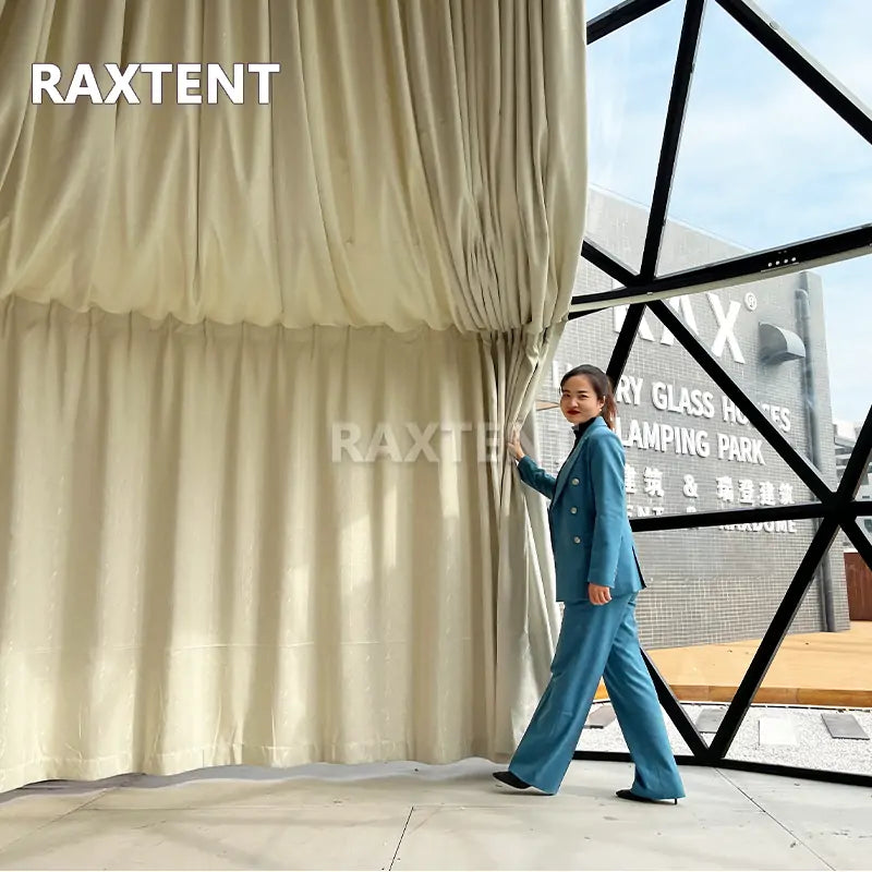 glass dome with curtain