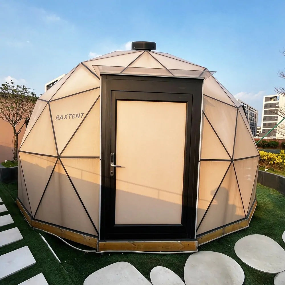 6m wooden glass dome house for glamping