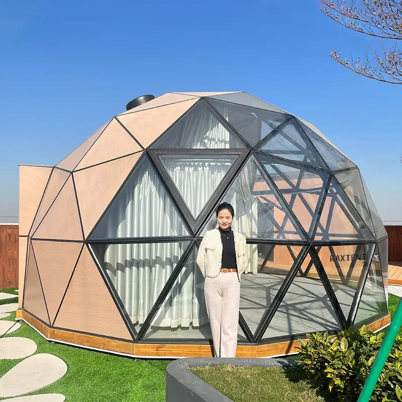 6m wooden glass dome house