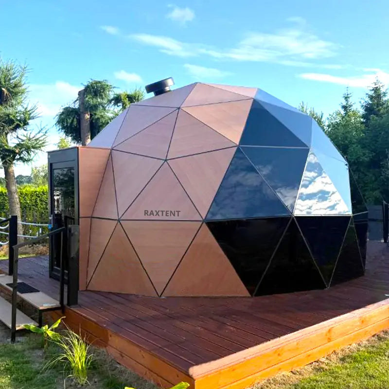 6m glamping geodesic glass dome house