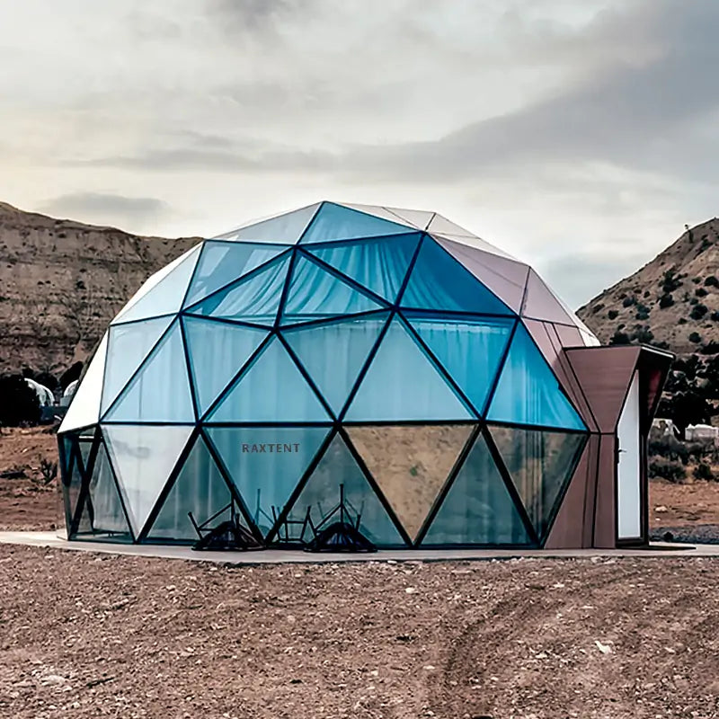 7m wooden glass dome in clear sky resorts