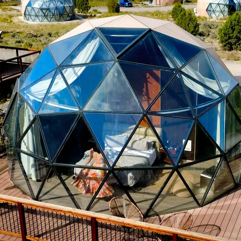 7m wooden glass dome for glamping hotel