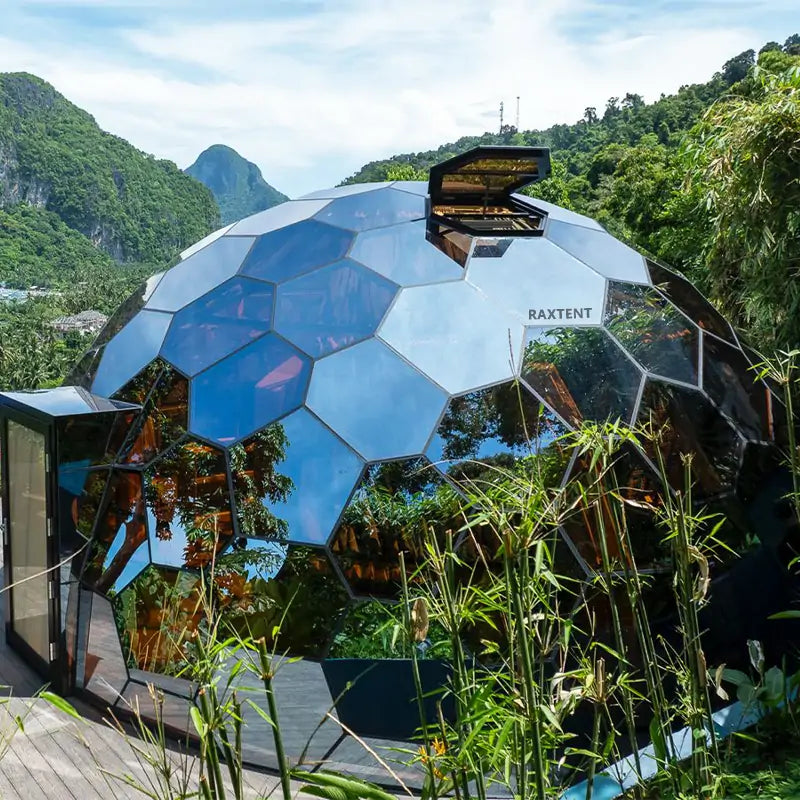 7m honeycomb glamping glass dome house