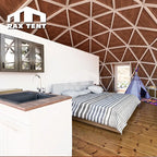 8M Wooden Glass Dome for Glamping Hotel with Kitchen Room and Bathroom