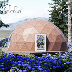 8M Wooden Glass Dome for Glamping Hotel with Kitchen Room and Bathroom