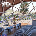 8M Wooden Glass Dome for Glamping Hotel with Kitchen Room and Bathroom