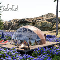 8M Wooden Glass Dome for Glamping Hotel with Kitchen Room and Bathroom