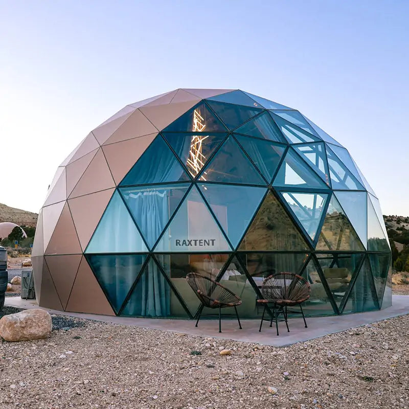 8M wooden glass dome house