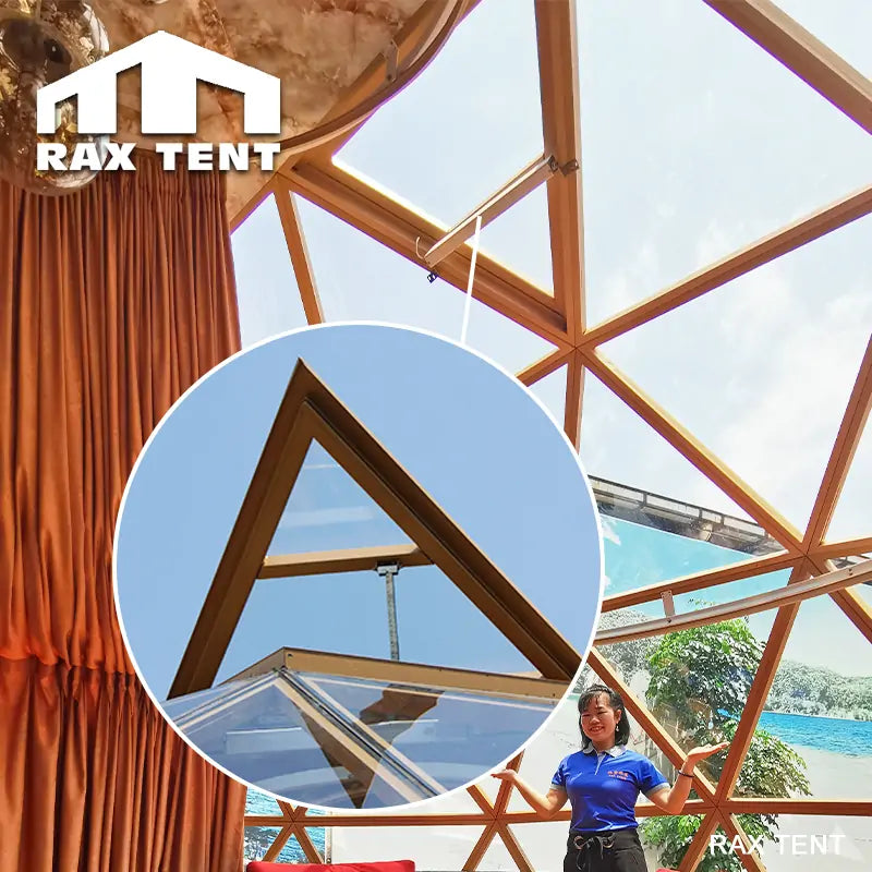 6M Geodesic Glass Dome House with White Solid Panel Thermal Insulation ...