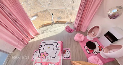 7m Desert Yellow Geodesic Dome Tent for Glamping Dome House with Interesting Themes in Clear Sky Resort in The USA