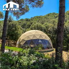 7m Desert Yellow Geodesic Dome Tent for Glamping Dome House with Interesting Themes in Clear Sky Resort in The USA