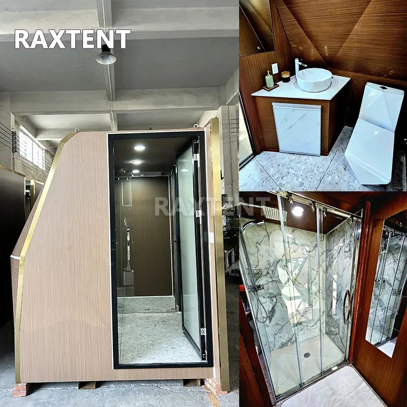 glass dome tent with bathroom
