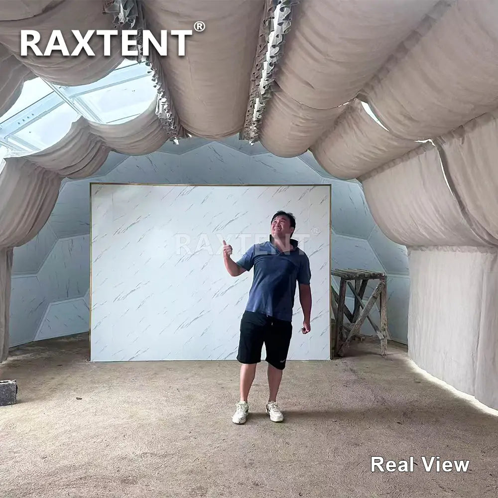 capsule glass dome house with curtains