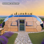 RAXDOME 6*10M Oval Glass Geodesic Dome Home for Glamping Hotel