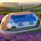RAXDOME 6*10M Oval Glass Geodesic Dome Home for Glamping Hotel