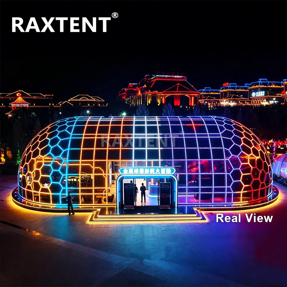 12*25m capsule glass dome with light show