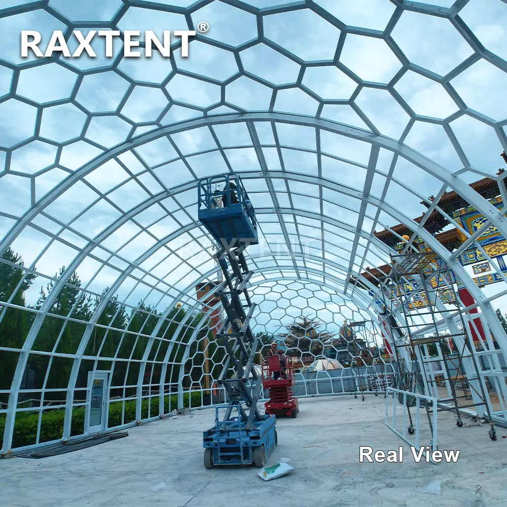 12*25m oval glass dome house frame structure