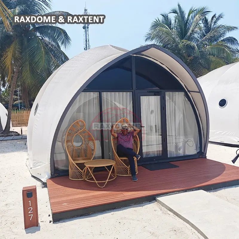 RAXDOME Cocoon Shape Glamping House Tent for Resort Hotel Cabin
