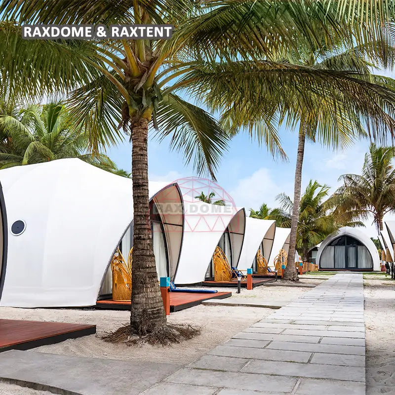cocoon tent RAXDOME Cocoon Shape Glamping House Tent for Resort Hotel Cabin Glass Door