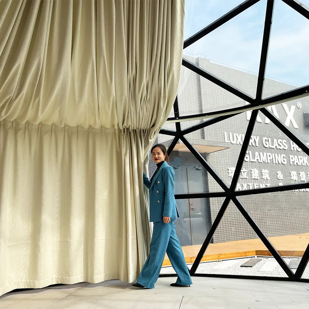 glass dome tent curtains