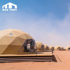 6M Luxury Desert Dome House Tent for Glamping Resort with Yellow PVC Fabric