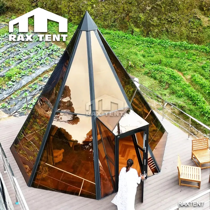 RAXTENT 6M Diamond Pyramid Glass Tent for Glamping Hotel – RAX TENT