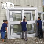 double-open glass door