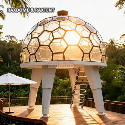 4m transparent duplex dome house for glamping