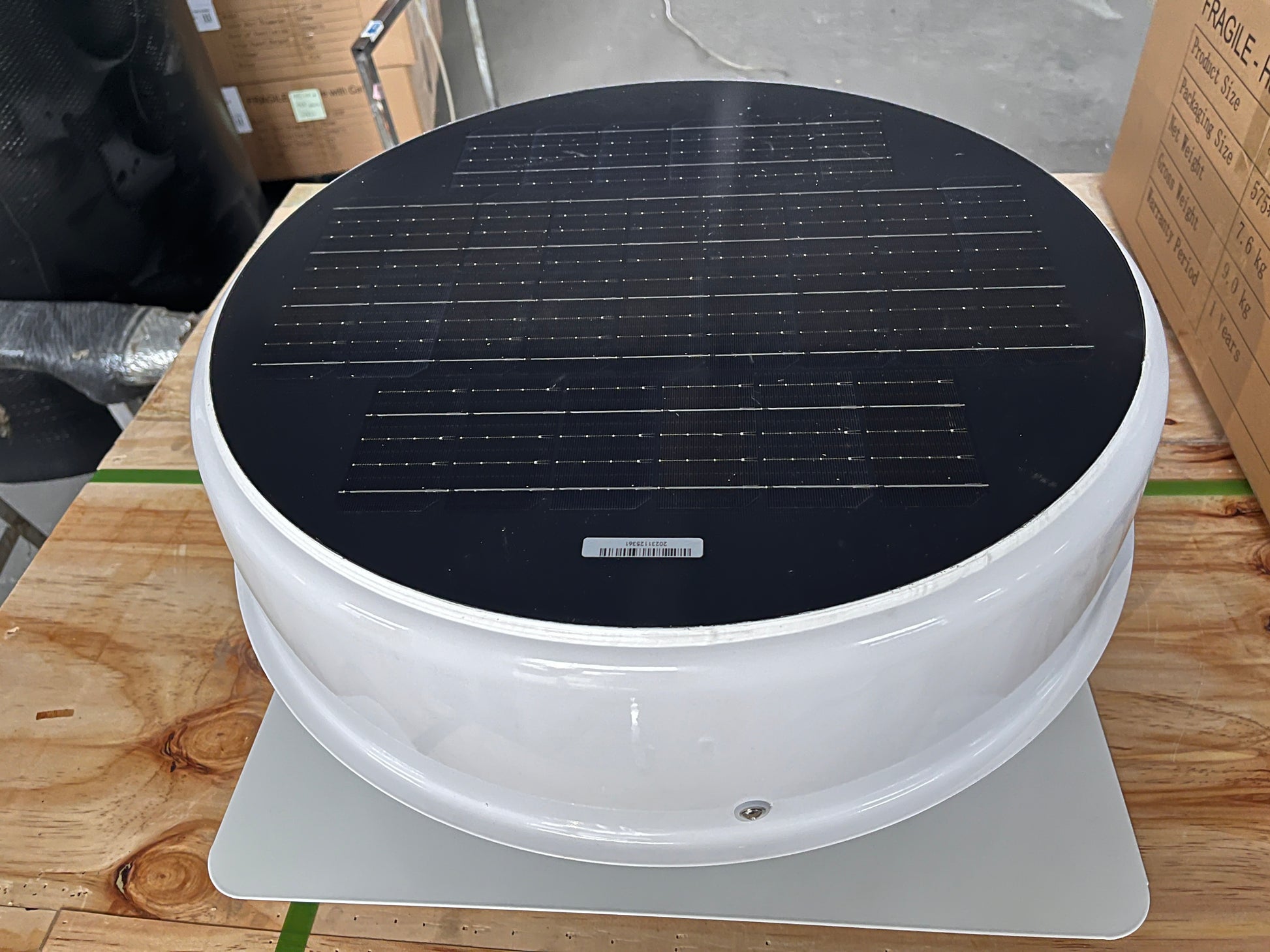 glass dome with solar fan