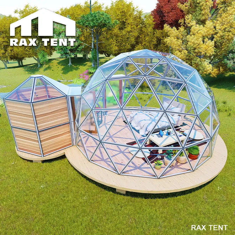 6M Glass Dome Glamping Tents with Bathroom for Resort House – RAX TENT