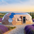 wooden glass capsule dome house