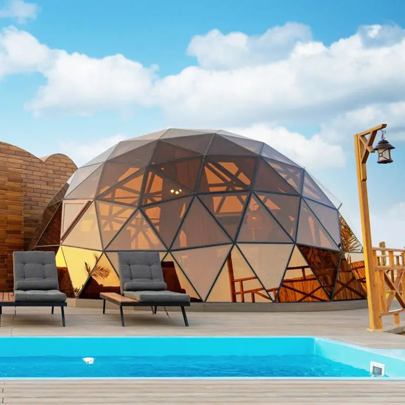 8m geo dome glass tent house for hotel