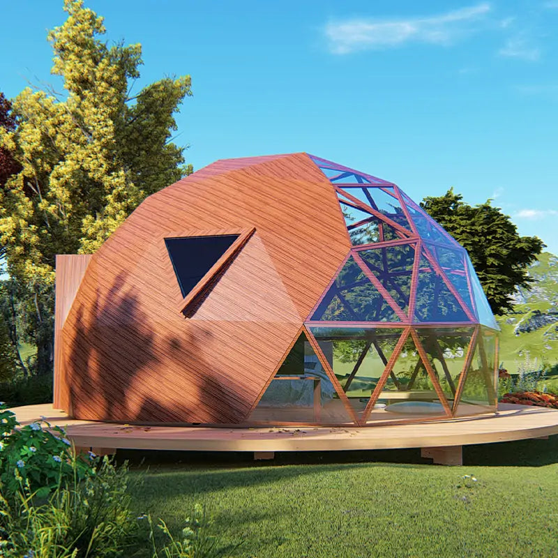 6M cheap factory price dome house prefabricated with aluminum frame