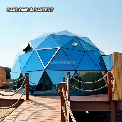 7m blue glamping glass dome house