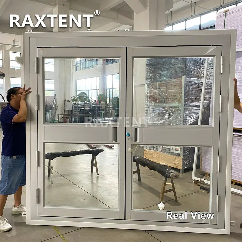 glass dome house double open glass door