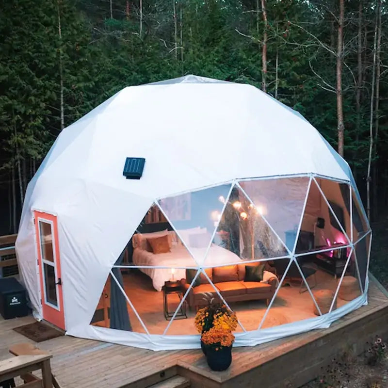 geodesic dome with solar fan